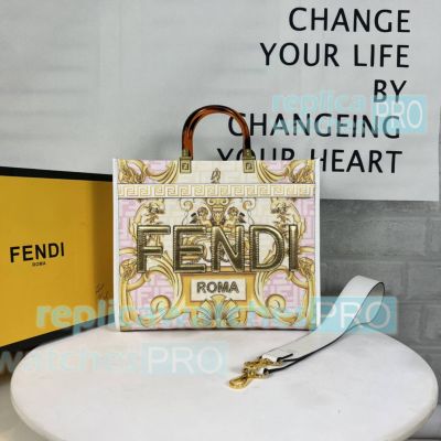 Replica Fend-i Sunshine Century Joint Pink Gold Tote Bag